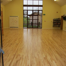 Ledbury School Gym renovation in solid rustic Maple with 15% matt varnish.